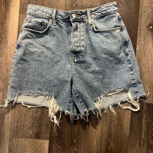 Forever 21 Blue Distressed Jean Shorts